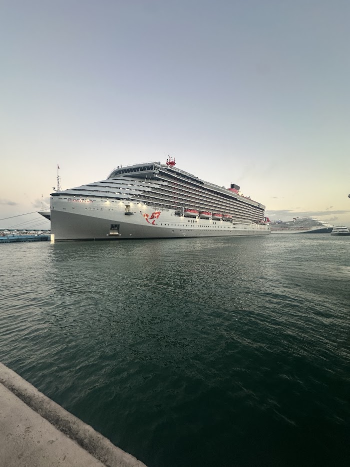 Cruise ship docked in San Juan